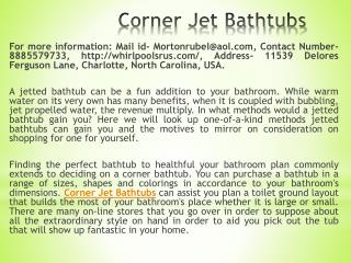 Corner Jet Bathtubs