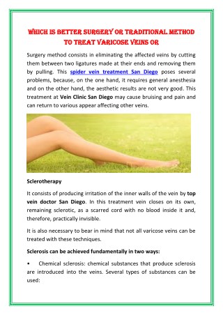 Spider veins treatments what works and what doesn’t