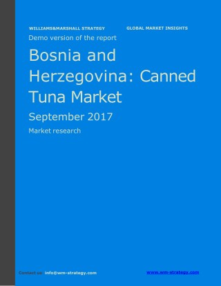 WMStrategy Demo Bosnia and Herzegovina Canned Tuna Market September 2017