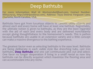 Deep Bathtubs