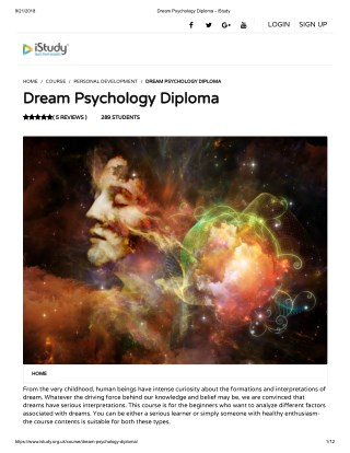 Dream Psychology Diploma - istudy