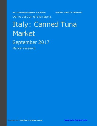 WMStrategy Demo Italy Canned Tuna Market September 2017