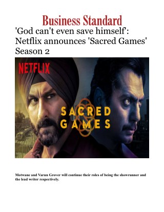 God can't even save himself': Netflix announces 'Sacred Games' Season 2