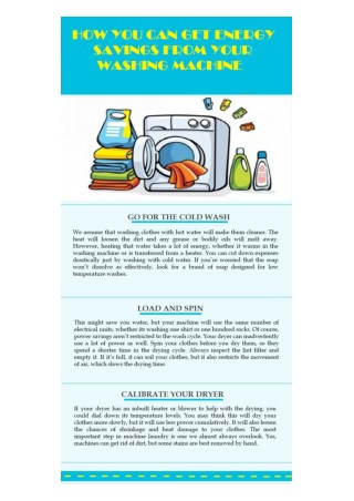 How You Can Get Energy Savings from Your Washing Machine