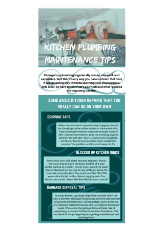 Kitchen Plumbing Maintenance Tips