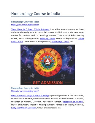 Numerology Course in India