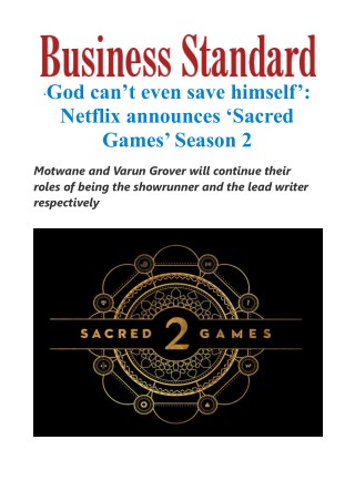 God can't even save himself': Netflix announces 'Sacred Games' Season 2