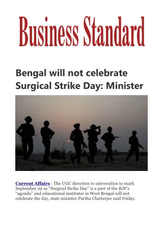  Bengal will not celebrate Surgical Strike Day: Minister