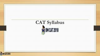 CAT Syllabus