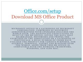 www.OFFICE.COM/SETUP ACTIVATE YOUR MS OFFICE ACCOUNT