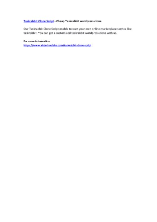 Taskrabbit Clone Script - Cheap Taskrabbit wordpress clone