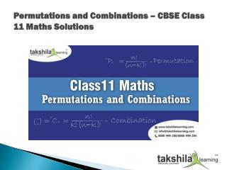 Permutations and Combinations - CBSE Class 11 Maths Solutions