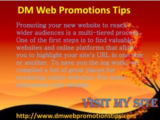 DM Web Promotions Tips