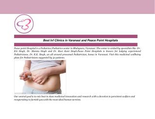 Best Ivf Clinics in Varanasi and Peace Point Hospitals