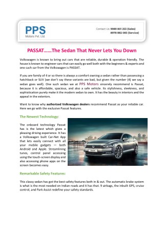 PASSAT……The Sedan That Never Lets You Down