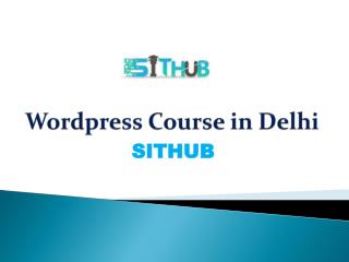 WordPress Training in Delhi | WordPress Course | SITHUB