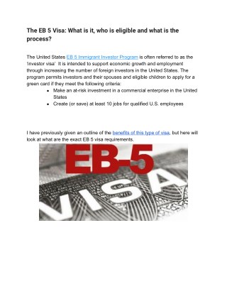 EB 5 Program