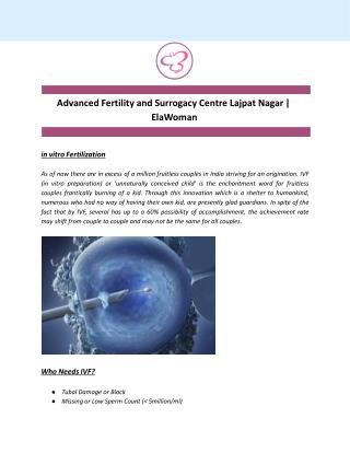 Advanced Fertility and Surrogacy Centre Lajpat Nagar | ElaWoman