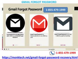 With us, fix all Gmail Forgot Password related issues 1-855-479-1999