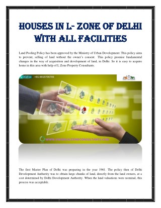 Houses in L- zone of Delhi with all facilities