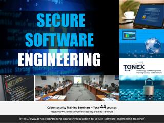 Secure Software Engineering : Tonex Training