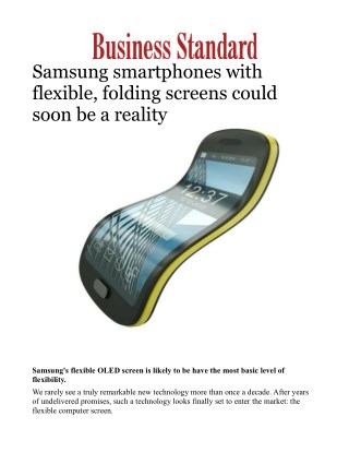 Samsung smartphones with flexible, folding screens could soon be a reality