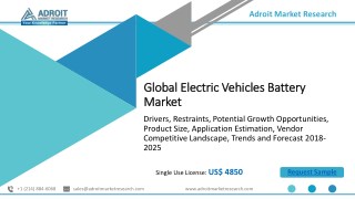 Electric Vehicles Battery Market – Segmentation, Growth Opportunity, Trends, Demand and Forecast to 2025
