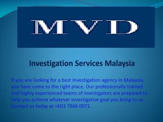 Investigation Services Malaysia