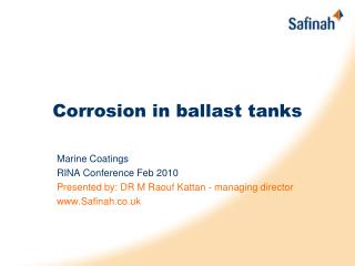 Corrosion in ballast tanks