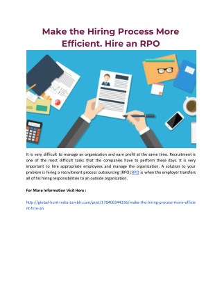 Make the Hiring Process More Efficient. Hire an RPO