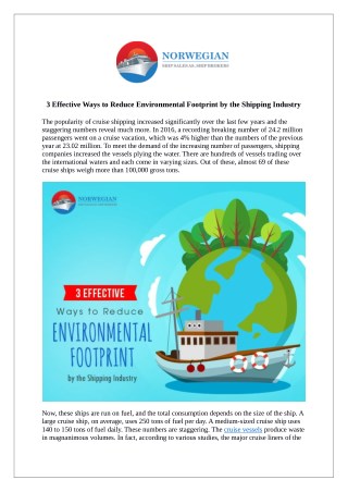 3 Effective Ways to Reduce Environmental Footprint by the Shipping Industry