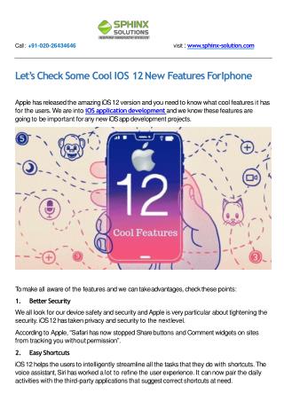 Let’s Check Some Cool IOS 12 New Features For Iphone