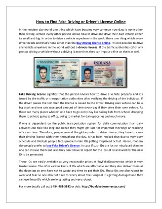 How to Find Fake Driving or Driver's License Online