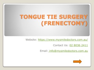 Tongue Tie Surgery | Laser Frenectomy Cost | Tongue Tie Sydney