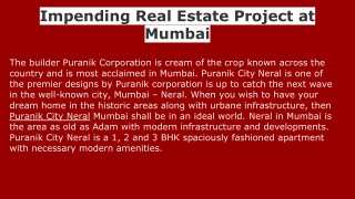 Puranik City Neral | Upcoming Real Estate Project At Neral Mumbai