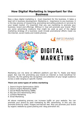 How Digital Marketing Is Important for the Business