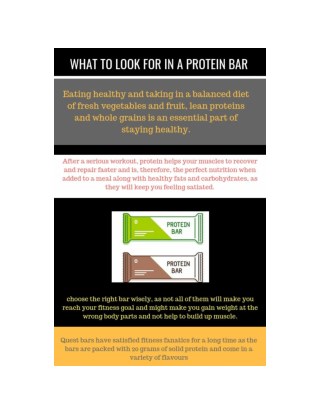 What to look for in a Protein Bar