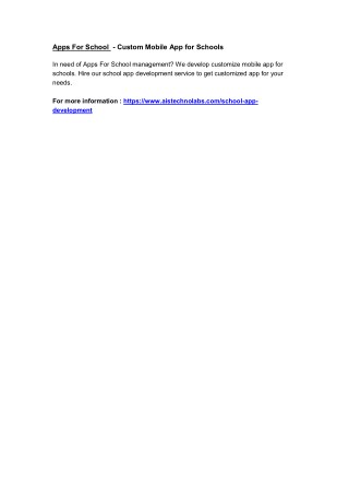 Apps For School - Custom Mobile App for Schools