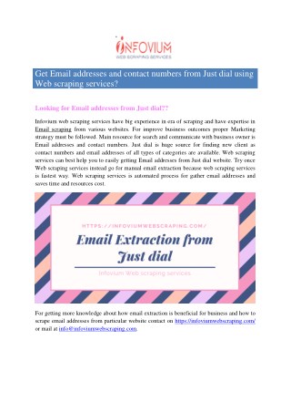 Email extraction from just dial using web scraping services