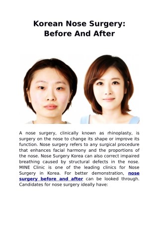 Korean Nose Surgery: Before And After