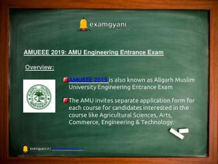 AMUEEE 2019: Registration, Exam Dates, Exam Pattern & Syllabus