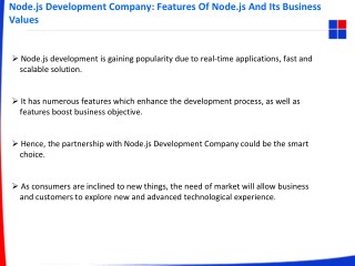 Node.js Development Company: Features Of Node.js And Its Business Values