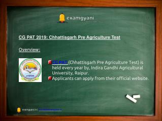CG PAT 2019: Application Form, Admission Details, Important Dates, Pattern, Hall Ticket