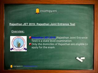 Rajasthan JET 2019: Registration, Exam Dates, Eligibility Criteria, Result