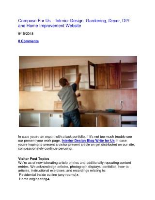 Compose For Us – Interior Design, Gardening, Decor, DIY and Home Improvement Website