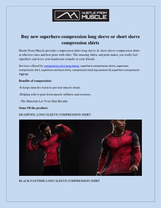 Buy new superhero compression long sleeve or short sleeve compression shirts