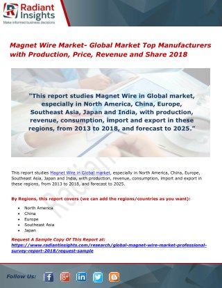 Magnet Wire Market- Global Market Top Manufacturers with Production, Price, Revenue and Share 2018