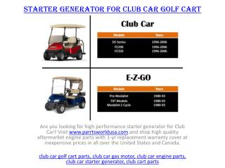 Starter Generator for Club Car Golf Cart