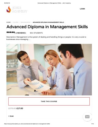 Advanced Diploma in Management Skills - John Academy