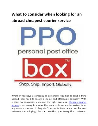 What to consider when searching for an abroad courier